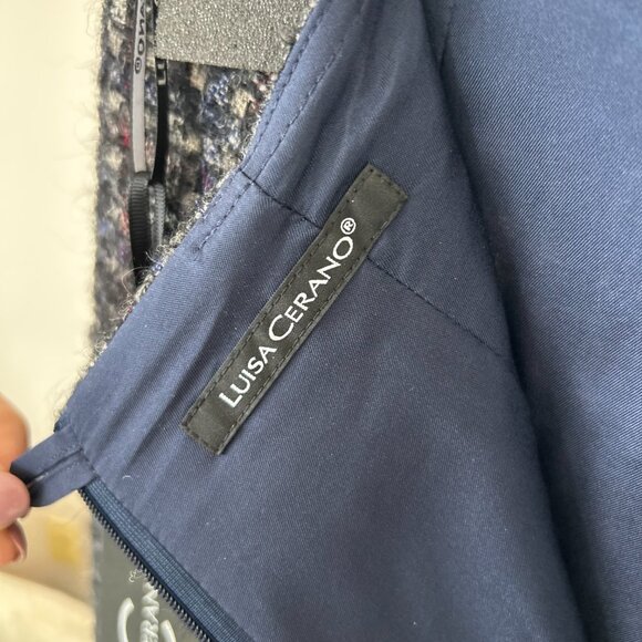 Luisa Cerano Charcoal Grey Tweed Miniskirt Size EU 36 - Picture 7 of 10